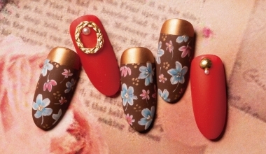 小碎花布洋裝 ｜專業美甲｜沙龍應用｜NLT教學部｜花｜奶油膠｜鏡面粉｜教學影片