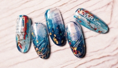 靛色海流 ｜專業美甲｜沙龍應用｜NLT教學部｜異素材｜漆箔｜京都石｜教學影片