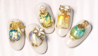 指尖香水瓶 ｜專業美甲｜沙龍應用｜台灣老師｜沙龍彩繪設計｜Helen｜箔紙｜京都石｜教學影片