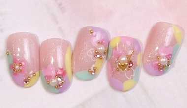 春櫻漫舞 貼紙與鑽飾的搭配技法 ｜專業美甲｜沙龍應用｜台灣老師｜貼紙｜Yumi｜春｜櫻花｜｜教學影片