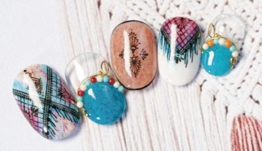 shawl - Tsumekira ｜專業美甲｜沙龍應用｜台灣老師｜貼紙｜Vicky｜民族風｜絨毛膠｜教學影片