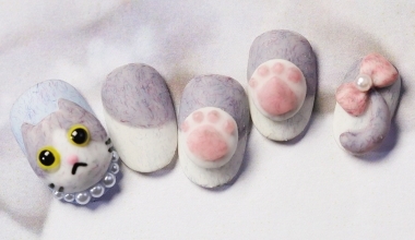 絨毛膠貓咪 ｜專業美甲｜沙龍應用｜台灣老師｜粉雕｜菲菲｜貓咪｜教學