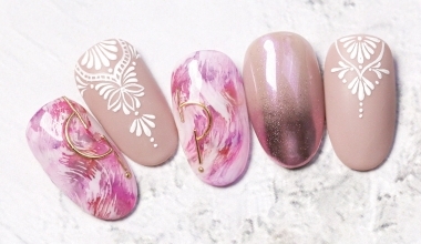 紋染花藤｜專業美甲｜沙龍應用｜台灣老師｜暈染液｜HuiHui｜鏡面粉｜教學