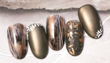 耀金月紋 ｜專業美甲｜沙龍應用｜台灣老師｜｜HuiHui｜鏡面粉｜教學