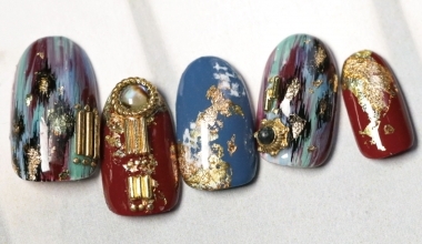 重色系華麗豹紋 ｜專業美甲｜沙龍應用｜台灣老師｜沙龍彩繪設計｜Ping｜豹紋｜金箔｜教學