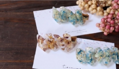 日系礦石風不凋花髮夾 ｜DIY工藝｜手作工藝｜日本老師｜滴膠應用｜不凋花｜金箔｜礦石｜教學