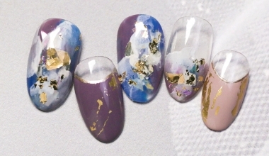 水透疊加 ｜專業美甲｜沙龍應用｜台灣老師｜暈染｜Ruru｜金箔｜亮片｜教學