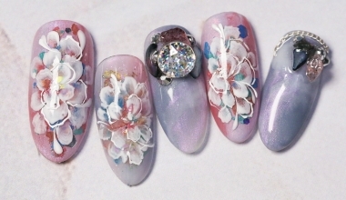 絢麗的煙花 ｜專業美甲｜沙龍應用｜台灣老師｜花｜Ruru｜異素材｜教學