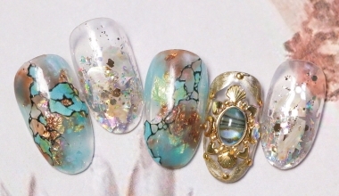 鑲戀珊瑚海 ｜專業美甲｜沙龍應用｜台灣老師｜HuiHui｜貼紙｜金箔｜亮片｜教學