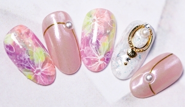 絢彩夏之花 ｜專業美甲｜沙龍應用｜台灣老師｜花｜HuiHui｜箔紙｜教學