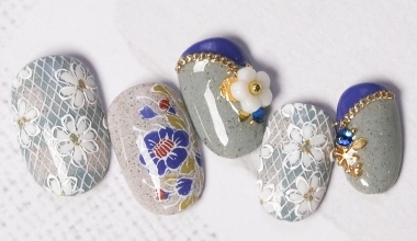 和風蕾絲 ｜專業美甲｜沙龍應用｜台灣老師｜Vicky｜砂糖膠｜奶油膠｜教學