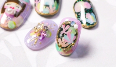 人魚童話貼紙運用設計-C style｜專業美甲｜沙龍應用｜台灣老師｜Yumi｜貼紙｜人魚｜滴膠｜教學