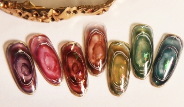 金邊瑪瑙 ｜專業美甲｜沙龍應用｜NLT教學部｜石紋｜教學