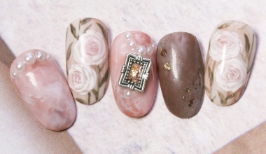 復古玫瑰 ｜專業美甲｜沙龍應用｜台灣老師｜Evie｜玫瑰｜奶油膠｜教學