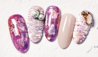 彩色礦石 ｜專業美甲｜沙龍應用｜台灣老師｜異素材｜Ruru｜貝殼片｜教學