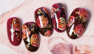 復古夜上海 ｜專業美甲｜沙龍應用｜台灣老師｜Ruru｜玫瑰｜金箔｜教學