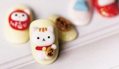 招財貓 ｜專業美甲｜沙龍應用｜台灣老師｜粉雕｜Yumi｜招財貓｜動物｜貓咪｜教學