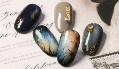 藍彩拉長石 ｜專業美甲｜沙龍應用｜台灣老師｜石紋｜Evie｜亮粉｜教學