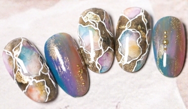 銀河靜謐渲染 ｜專業美甲｜沙龍應用｜台灣老師｜沙龍彩繪設計｜Kelly｜金箔｜星空｜教學