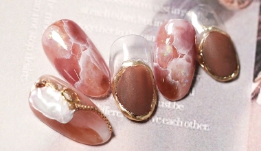 粉晶天然石 ｜專業美甲｜沙龍應用｜台灣老師｜石紋｜Helen｜亮片｜教學