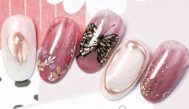 古箔蝶 ｜專業美甲｜沙龍應用｜台灣老師｜沙龍彩繪設計｜Evie｜動物｜蝴蝶｜金箔｜教學