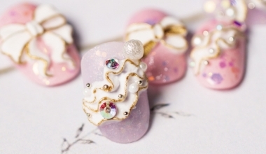 夢幻緞帶 ｜專業美甲｜沙龍應用｜台灣老師｜粉雕｜Yumi｜波浪｜珍珠｜水鑽｜教學