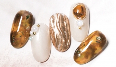 經典琥珀 ｜DIY美甲｜彩繪｜NLT教學部｜暈染｜子蒨｜金箔｜鏡面粉｜教學