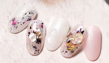 異素材拼貼 ｜DIY美甲｜彩繪｜NLT教學部｜異素材｜子蒨｜鏡面粉｜貝殼｜教學