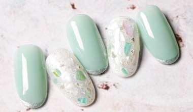 拼貼貝殼花磚 ｜DIY美甲｜彩繪｜NLT教學部｜異素材｜子蒨｜貝殼片｜教學