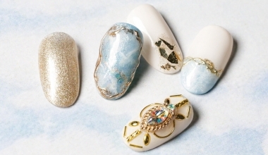 淡藍天空 ｜DIY美甲｜彩繪｜NLT教學部｜暈染｜子蒨｜箔紙｜鏡面粉｜教學