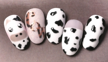 HAPPY 牛 YEAR ｜DIY美甲｜彩繪｜NLT教學部｜基礎彩繪｜子蒨｜動物｜乳牛｜教學