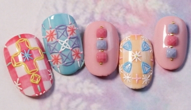 embroidery ｜專業美甲｜沙龍應用｜台灣老師｜沙龍彩繪設計｜Vicky｜刺繡｜微浮雕｜教學