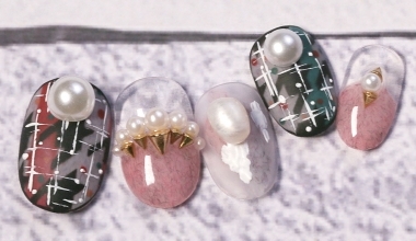 經典毛料千鳥格紋 ｜專業美甲｜沙龍應用｜台灣老師｜格紋｜Vicky｜千鳥格｜毛呢｜教學