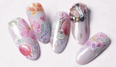 蝴蝶蘭朵 ｜專業美甲｜沙龍應用｜台灣老師｜異素材｜Ruru｜箔紙｜鏡面粉｜花｜教學