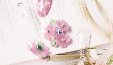 指尖精工櫻花 ｜專業美甲｜沙龍應用｜台灣老師｜花｜Kaka｜珍珠｜箔紙｜教學