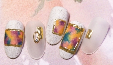 裱框油畫 ｜專業美甲｜沙龍應用｜台灣老師｜沙龍彩繪設計｜Kaka｜鏡面粉｜油畫｜異素材｜教學