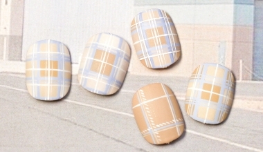 夏天的清爽格紋 ｜專業美甲｜沙龍應用｜台灣老師｜格紋｜Kaka｜奶油膠｜對稱｜教學