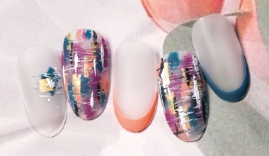 嬉皮針織衫 ｜專業美甲｜沙龍應用｜台灣老師｜沙龍彩繪設計｜Kaka｜格紋｜奶油膠｜教學