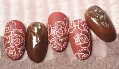 手繪裸空玫瑰 ｜專業美甲｜沙龍應用｜台灣老師｜花｜Candice｜玫瑰｜奶油膠｜教學