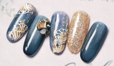 金禮銀杏 ｜專業美甲｜沙龍應用｜台灣老師｜沙龍彩繪設計｜Kat｜和風｜植物｜銀杏｜教學