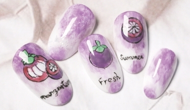 甜甜果風（山竹） ｜專業美甲｜沙龍應用｜台灣老師｜沙龍彩繪設計｜菲菲｜水果｜山竹｜教學