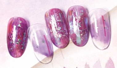 葡萄糖果口味暈染 ｜專業美甲｜沙龍應用｜台灣老師｜暈染｜Kaka｜箔紙｜亮片｜教學