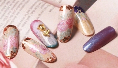 手繪典雅緞光玫瑰 ｜專業美甲｜沙龍應用｜台灣老師｜花｜Kat｜玫瑰｜箔紙｜教學