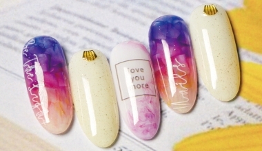 夏日蝶豆花氣泡 ｜專業美甲｜沙龍應用｜NLT教學部｜沙龍彩繪設計｜Alashi｜冰塊｜熱帶｜漸層｜教學