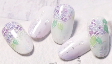 繡春 ｜專業美甲｜沙龍應用｜NLT教學部｜貼紙｜JOJO｜花｜奶油膠｜紫陽花｜教學