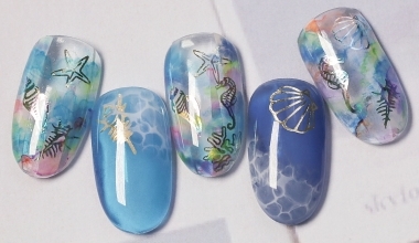 海洋之夢 ｜專業美甲｜沙龍應用｜NLT教學部｜暈染液｜貼紙｜海星｜貝殼｜海馬｜教學