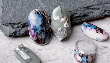 藍色酒精畫 ｜專業美甲｜沙龍應用｜台灣老師｜暈染液｜Vicky｜奶油膠｜教學