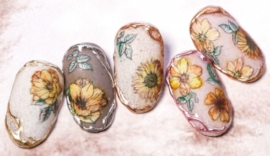 暈彩花框 ｜專業美甲｜沙龍應用｜台灣老師｜花｜東東｜貼紙｜暈染液｜鏡面粉｜教學