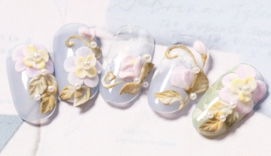 甜蜜蜜的翻糖花 ｜專業美甲｜沙龍應用｜台灣老師｜粉雕｜JOJO｜水晶粉雕｜珍珠｜教學