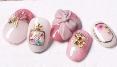 花芬香水瓶 ｜專業美甲｜沙龍應用｜台灣老師｜不凋花｜Ting｜異素材｜教學